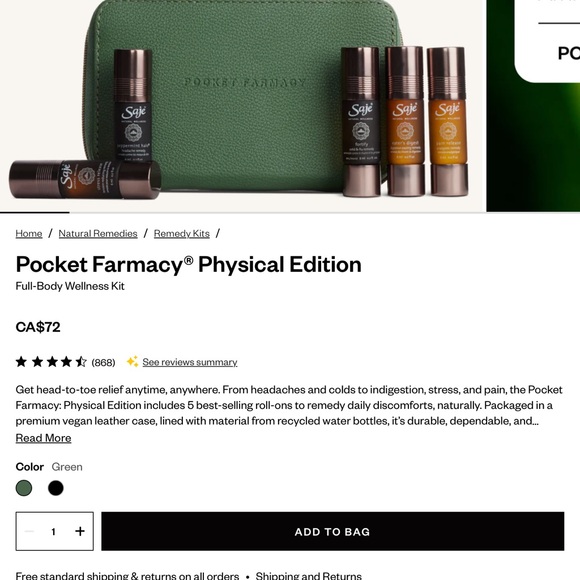 Saje Green Pocket Farmacy Set - Picture 2 of 4